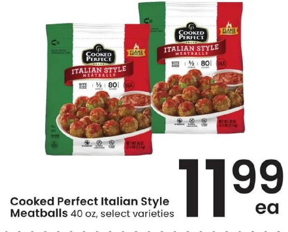 Cooked Perfect Italian Style Meatballs