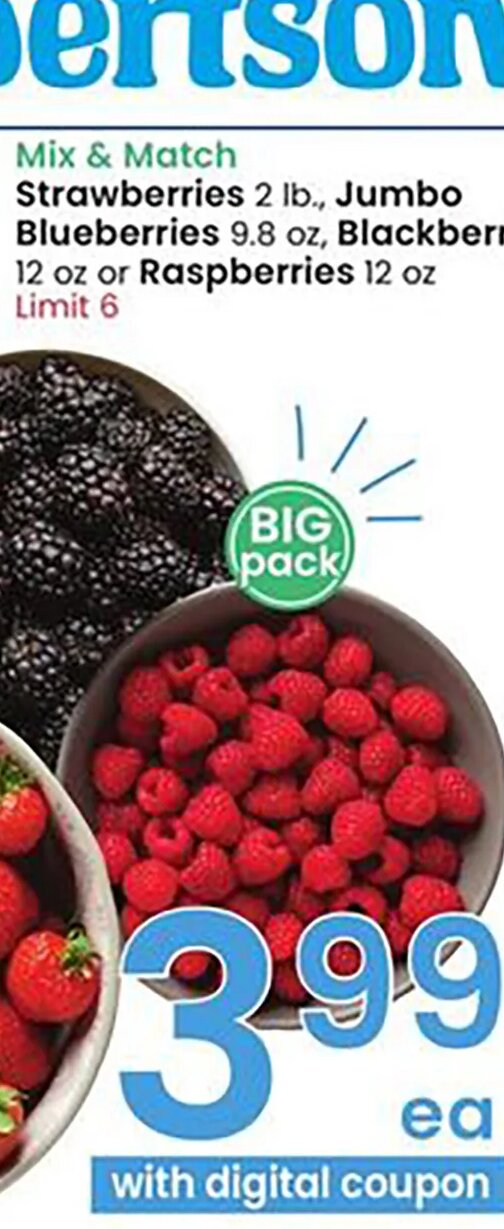 Strawberries, Blueberries, Blackberries