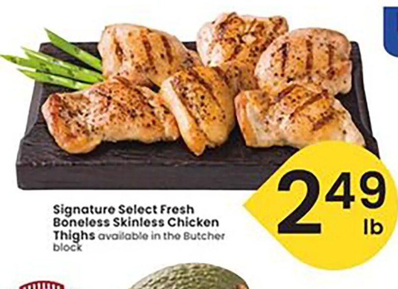 Signature Select Fresh Boneless Skinless Chicken Thighs at Albertsons