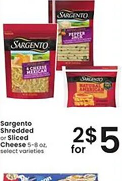 Sargento Shredded or Sliced Cheese at Albertsons