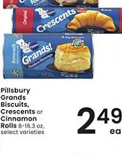 Pillsbury Grands Biscuits, Crescents or Cinnamon Rolls