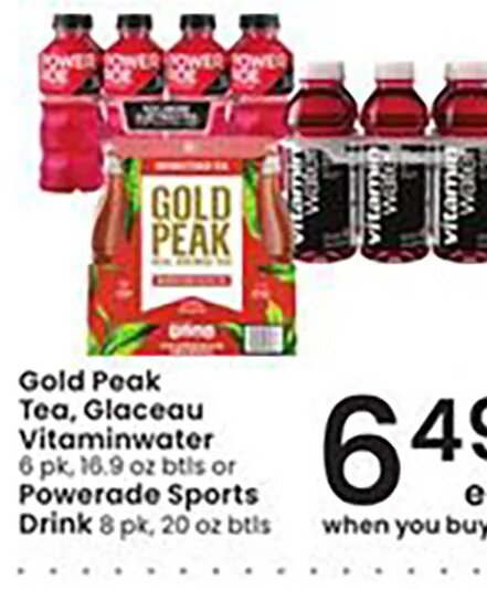 Gold Peak Tea, Glaceau Vitaminwater, Powerade Sports Drink at Albertsons