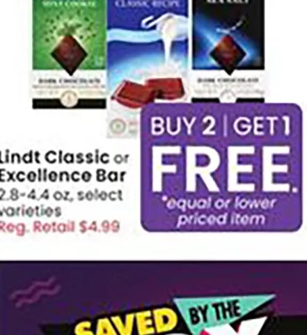 Lindt Classic or Excellence Bar