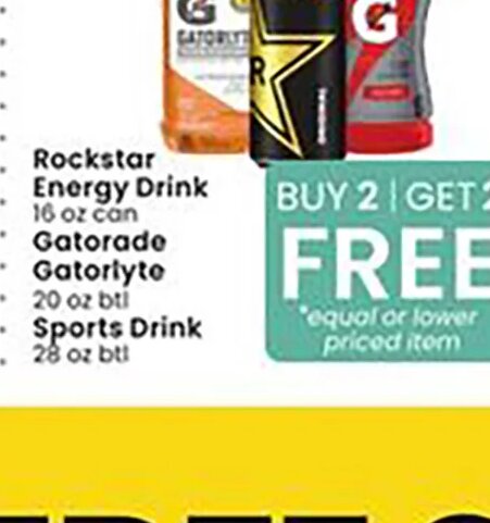 Rockstar Energy Drink, Gatorade, Gatorlyte, Sports Drink