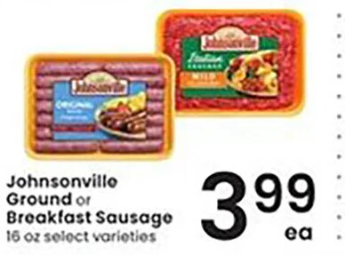Johnsonville Ground or Breakfast Sausage at Albertsons
