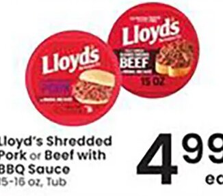Lloyd's Shredded Pork or Beef at Albertsons