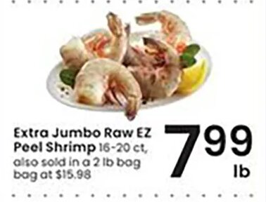 Extra Jumbo Raw EZ Peel Shrimp at Albertsons