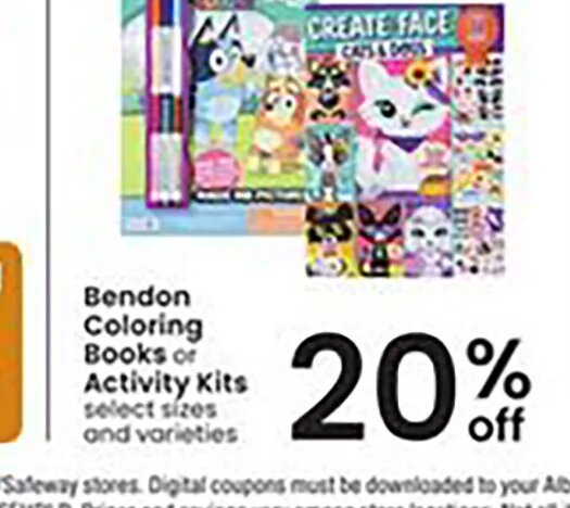 Bendon Coloring Books or Activity Kits