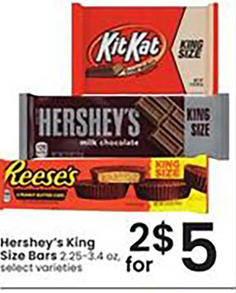 HERSHEY'S King Size Bars at Albertsons
