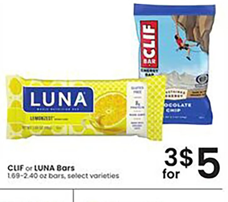 CLIF or LUNA Bars
