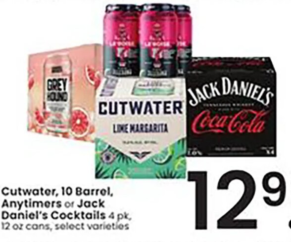 Cutwater, 10 Barrel, Anytimers or Jack Daniel's Cocktails