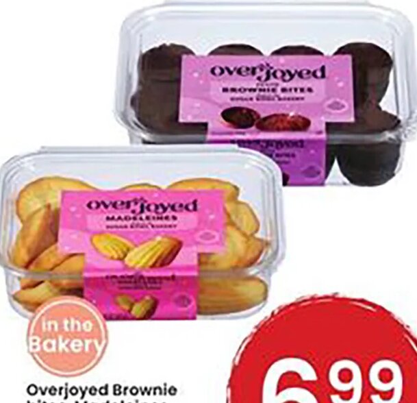Overjoyed Brownie bites, Madeleines, Palmiers or Duets