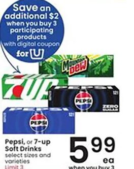 Pepsi, or 7-up Soft Drinks