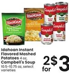 Idahoan Instant Mashed Potatoes or Campbell's Soup at Albertsons