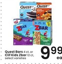 Quest Bars or Clif Kids Zbar