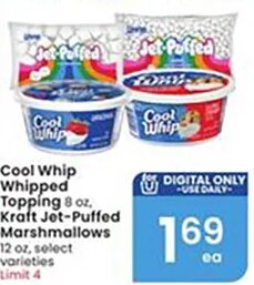 Cool Whip Whipped Topping / Kraft Jet-Puffed Marshmallows at Albertsons