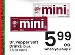 Dr. Pepper Soft Drinks at Albertsons