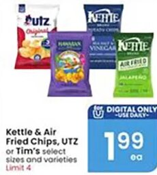 Kettle & Air Fried Chips / UTZ / Tim's at Albertsons