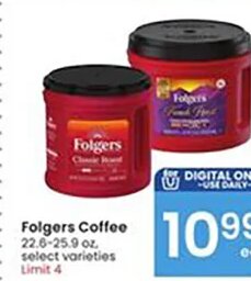 Folgers Coffee at Albertsons