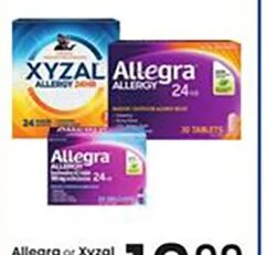 Allegra or Xyzal Allergy Relief