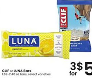 CLIF or LUNA Bars