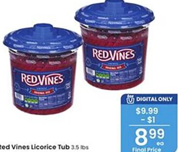 Red Vines Licorice Tub