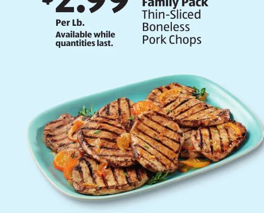 Family Pack Thin-Sliced Boneless Pork Chops