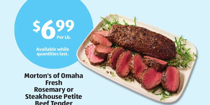 Morton's of Omaha Fresh Rosemary or Steakhouse Petite Beef Tender
