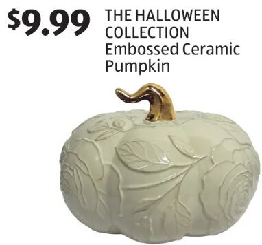 THE HALLOWEEN COLLECTION Embossed Ceramic Pumpkin