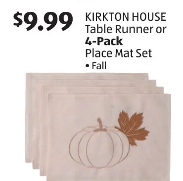 KIRKTON HOUSE Table Runner or 4-Pack Place Mat Set