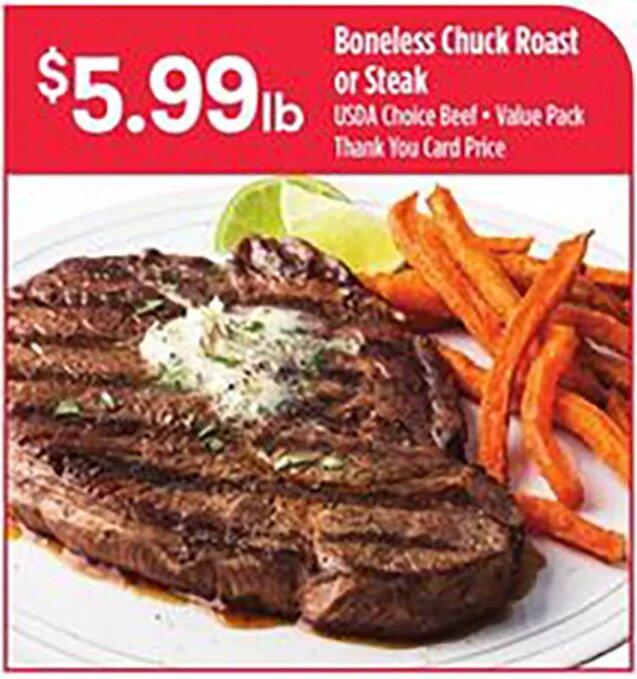 Boneless Chuck Roast or Steak