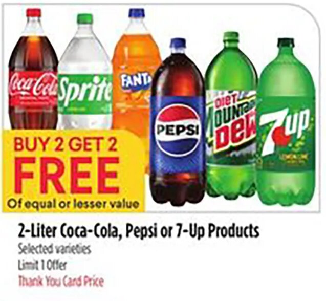 2-Liter Coca-Cola, Pepsi or 7-Up Products