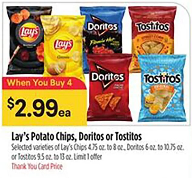 Lay's Potato Chips, Doritos or Tostitos at Bashas'