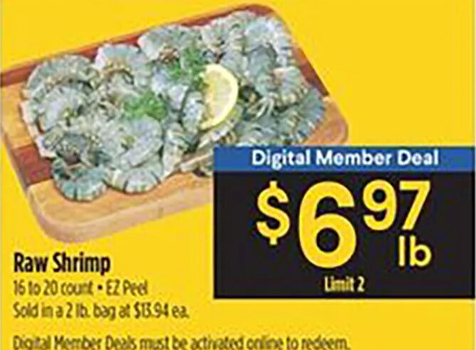 Raw Shrimp at Bashas'