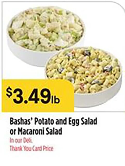 Bashas' Potato and Egg Salad or Macaroni Salad at Bashas'