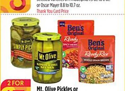 Mt. Olive Pickles or Ben's Original Ready Rice at Bashas'
