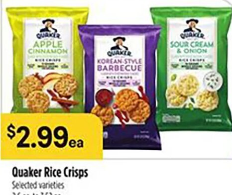 Quaker Rice Crisps at Bashas'