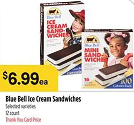 Blue Bell Ice Cream Sandwiches