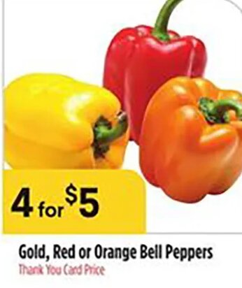 Gold, Red or Orange Bell Peppers