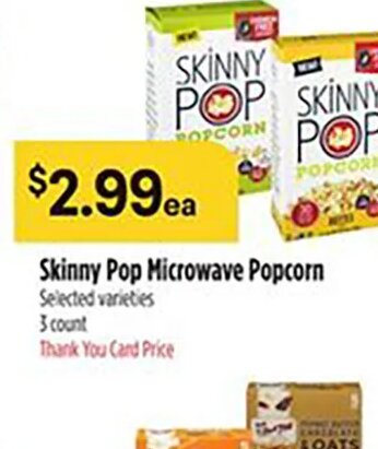 Skinny Pop Microwave Popcorn at Bashas'