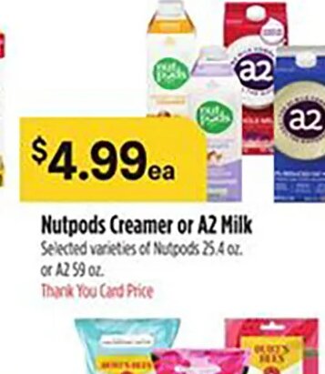 Nutpods Creamer or A2 Milk at Bashas'