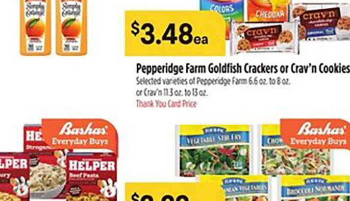 Pepperidge Farm Goldfish Crackers or Crav'n Cookies at Bashas'