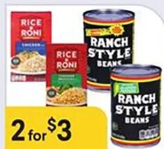 Rice-A-Roni or Ranch Style Beans