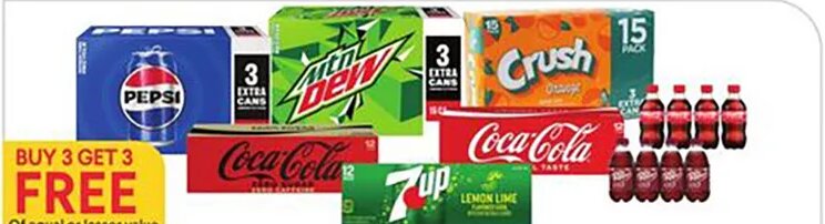 Pepsi, Mountain Dew, Crush, Coca-Cola, 7Up