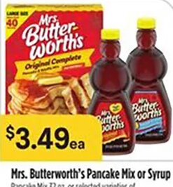 Mrs. Butterworth's Pancake Mix or Syrup at Bashas'