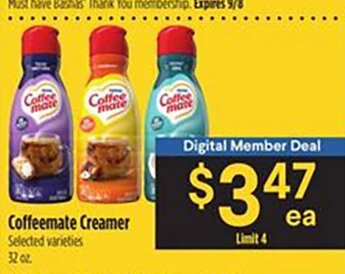 Coffeemate Creamer at Bashas'