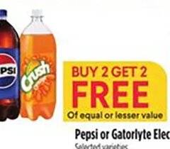 Pepsi or Gatorlyte Electrolyte Beverage