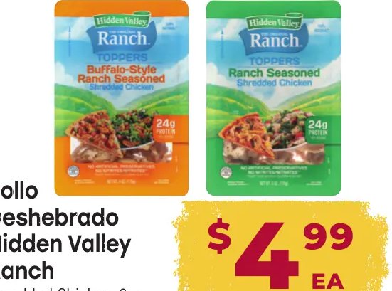 Pollo Deshebrado Hidden Valley Ranch