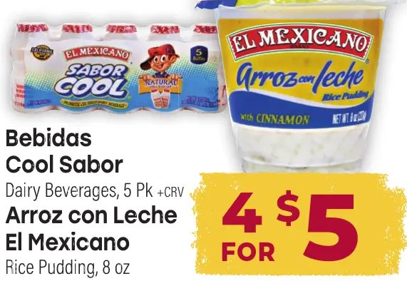 Bebidas Cool Sabor / Arroz con Leche El Mexicano