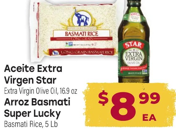 Aceite Extra Virgen Star / Arroz Basmati Super Lucky